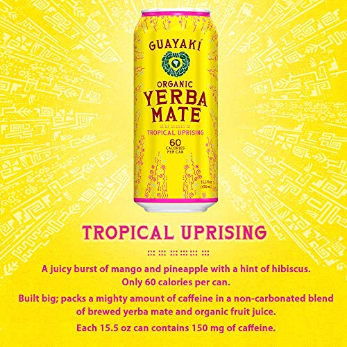 GUAYAKI ORGANIC YERBA MATE ENERGY TROPICAL UPRISING 15.5fl 12ct
