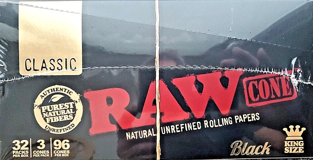 RAW CONE BLACK KING SIZE 32/3pack