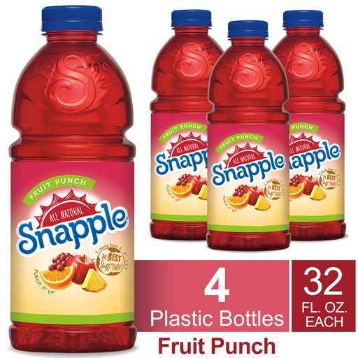 SNAPPLE FRUIT PUNCH DRINK JUICE 32oz 12pk 