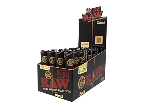 RAW CONE BLACK 1 1/4 SIZE 32/6pack 